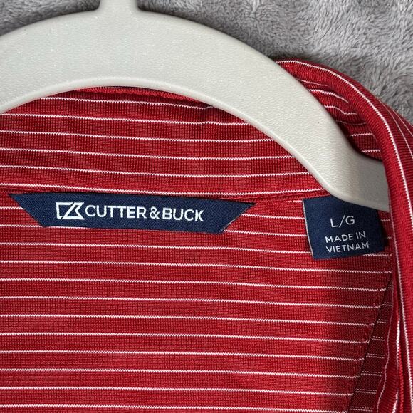 Cutter & Buck Ohio State Buckeyes Red Striped Polo Shirt Men’s Large - Picture 4 of 6